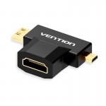 Đầu chuyển Mini HDMI + Micro HDMI to HDMI Female Vention AGDB0